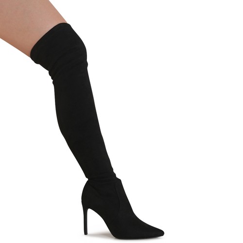 Damen overknee stiefel spitze - overknee,